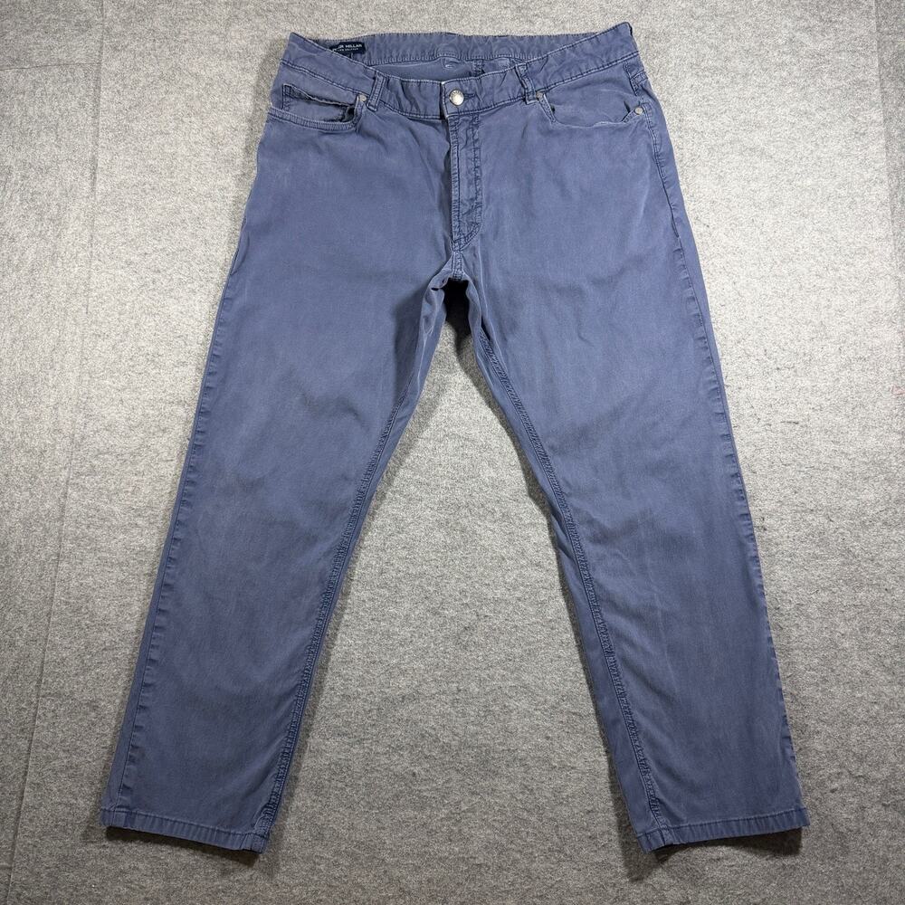 Peter Millar Crown Crafted Pants Mens 33x25 Slate Blue Straight Leg Stretch READ
